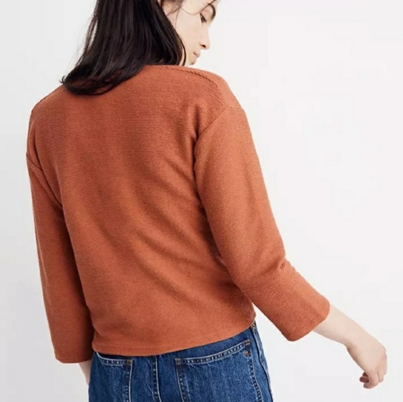 🍁Madewell Texture & Thread Rust Knot Front Tee - Picture 9 of 10